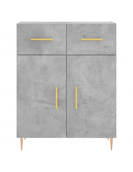 Credenza Grigio Cemento 69,5x34x180 cm in Legno Multistrato