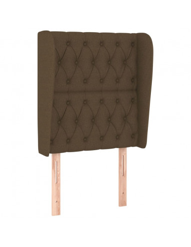 Testiera ad Orecchio Marrone Scuro 83x23x118/128 cm in Tessuto