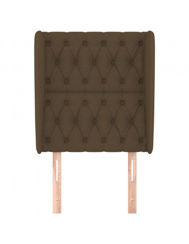 Testiera ad Orecchio Marrone Scuro 83x23x118/128 cm in Tessuto
