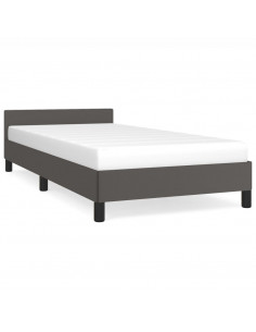 Giroletto con Testiera senza Materasso Grigio 90x190 cm 2