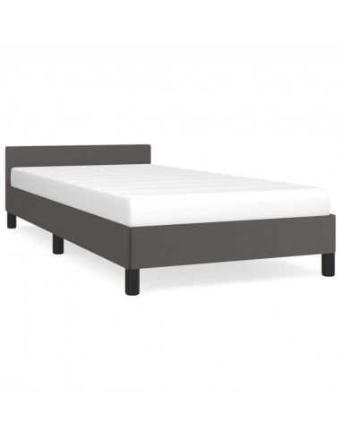 Giroletto con Testiera senza Materasso Grigio 90x190 cm