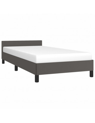 Giroletto con Testiera senza Materasso Grigio 90x190 cm