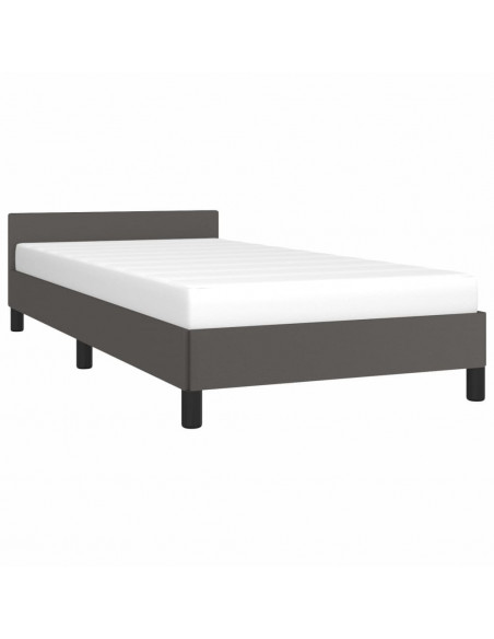 Giroletto con Testiera senza Materasso Grigio 90x190 cm