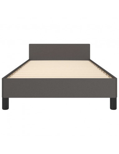 Giroletto con Testiera senza Materasso Grigio 90x190 cm