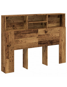 Testiera con Scomparti Legno Antico 140x19x103,5 cm 2