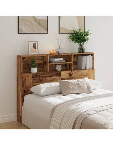 Testiera con Scomparti Legno Antico 140x19x103,5 cm