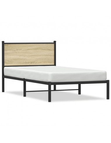 Giroletto con Testiera in Metallo Rovere Sonoma 100x200 cm