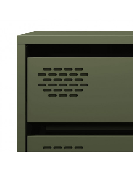 Credenza Verde Oliva 68x39x73,5 cm in Acciaio Laminato a Freddo