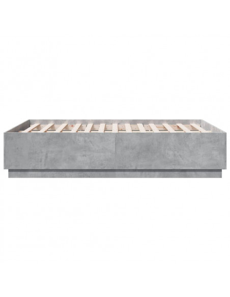 Giroletto Luci LED Grigio Cemento 120x190 cm Legno Multistrato