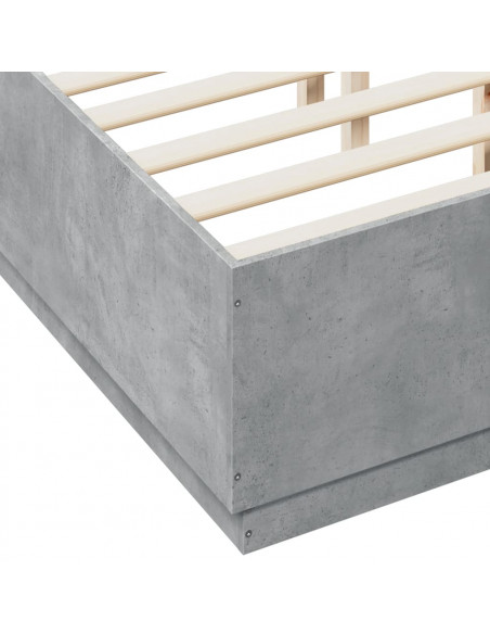 Giroletto Luci LED Grigio Cemento 120x190 cm Legno Multistrato