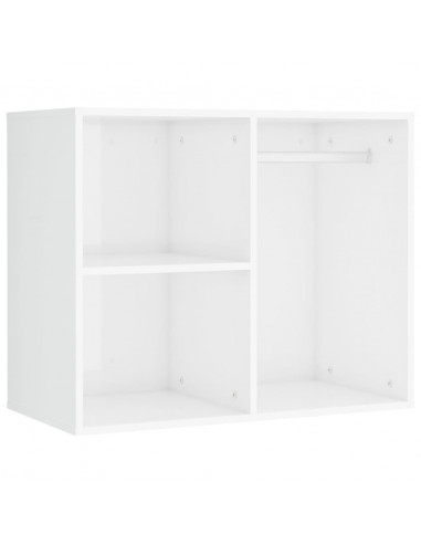 Toeletta LED con 2 Armadietti Legno Multistrato Bianco Lucido