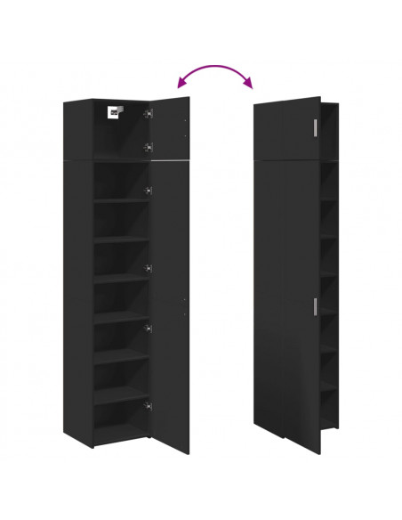 Mobile Sottile Nero 45x42,5x225 cm in Truciolato