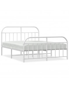 Giroletto con Testiera e Pediera Metallo Bianco 180x200 cm 2