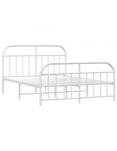 Giroletto con Testiera e Pediera Metallo Bianco 180x200 cm