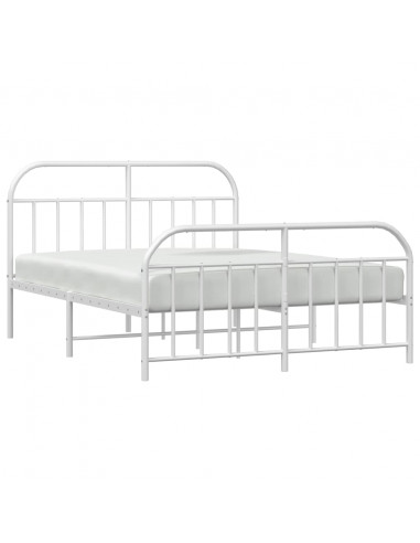 Giroletto con Testiera e Pediera Metallo Bianco 180x200 cm
