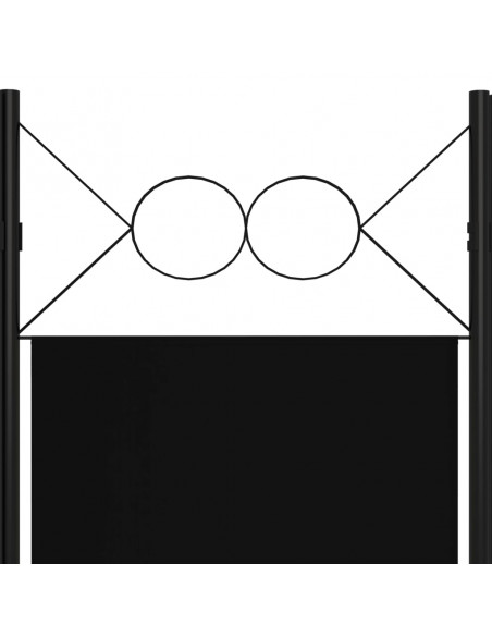 Paravento a 5 Pannelli Nero 200x180 cm