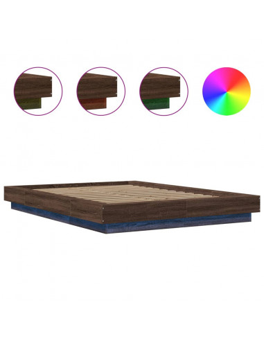 Giroletto Luci LED Rovere Marrone 120x190 cm Legno Multistrato