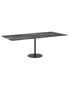 Piano Tavolo Nero 100x62 cm 8mm Vetro Temperato Design Marmo