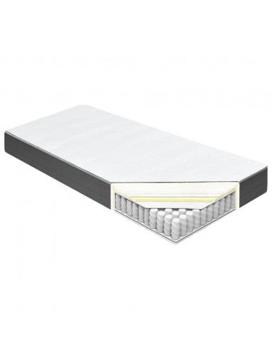 Letto a Molle Grigio Scuro in Tessuto 200x200 cm