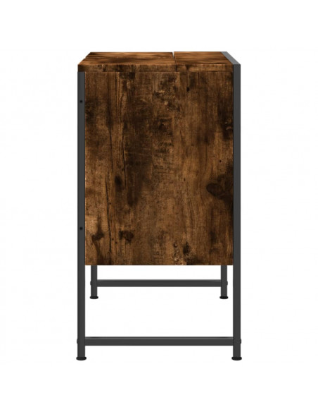 Mobile Lavabo Bagno Rovere Fumo 60x33x60 cm Legno Multistrato