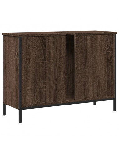 Mobile Lavabo Bagno Rovere Marrone 80x30x60cm Legno Multistrato