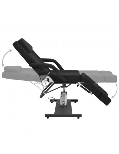 Poltrona da Estetista in Similpelle Nera 180x62x78 cm