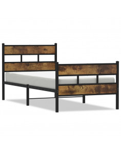 Giroletto senza Materasso in Metallo Rovere Fumo 75x190 cm 2