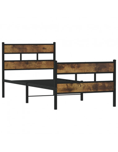 Giroletto senza Materasso in Metallo Rovere Fumo 75x190 cm