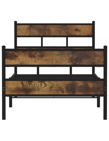 Giroletto senza Materasso in Metallo Rovere Fumo 75x190 cm