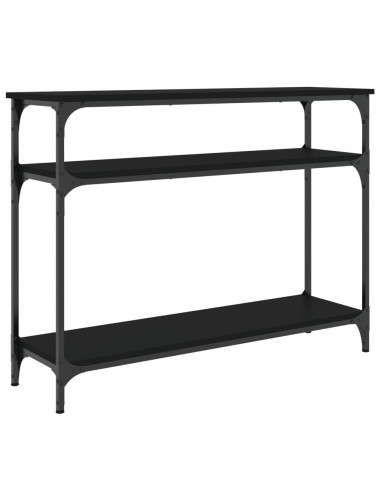 Tavolino Consolle Nero 100x29x75 cm in Legno Multistrato