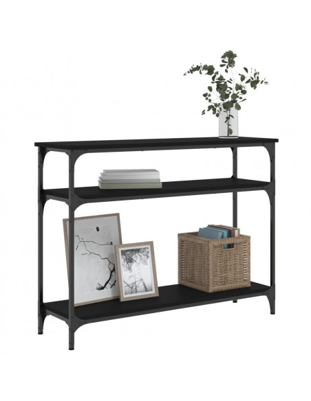 Tavolino Consolle Nero 100x29x75 cm in Legno Multistrato