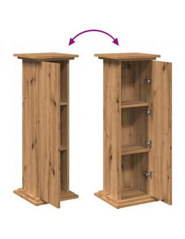 Espositore Portaoggetti Rovere Artigianale 31x30x90 Truciolato