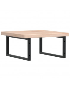 Ripiano a Parete per Lavabo in Acciaio e Massello di Rovere