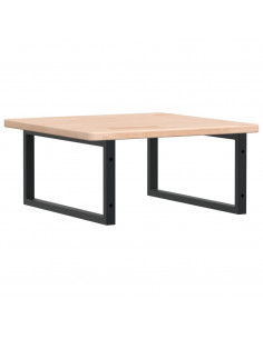 Ripiano a Parete per Lavabo in Acciaio e Massello di Rovere