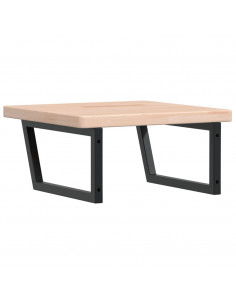 Ripiano a Parete per Lavabo in Acciaio e Massello di Rovere