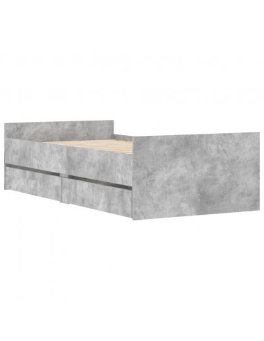 Giroletto con Cassetti Grigio Cemento 75x190 cm Small Single