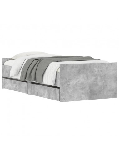 Giroletto con Cassetti Grigio Cemento 75x190 cm Small Single