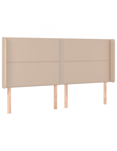 Testiera a LED Cappuccino 183x16x118/128 cm in Similpelle