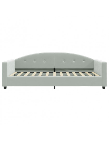 Divano Letto con Materasso Grigio Chiaro 100x200 cm in Velluto