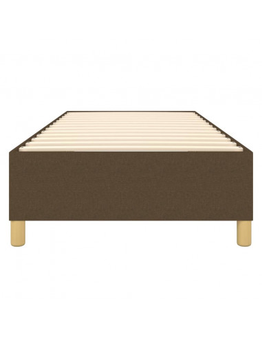Struttura Letto a Rete a Molle Marrone Scuro 90x190 cm Tessuto