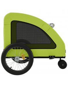 Rimorchio da Bici per Animali Verde Oxford e Ferro 2