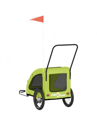 Rimorchio da Bici per Animali Verde Oxford e Ferro