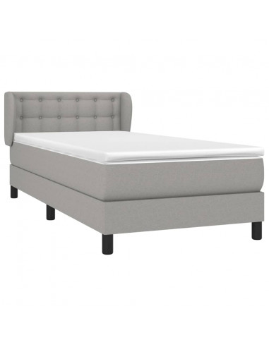 Giroletto a Molle con Materasso Grigio Chiaro 80x200 cm Tessuto