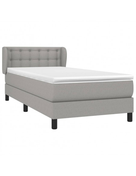 Giroletto a Molle con Materasso Grigio Chiaro 80x200 cm Tessuto