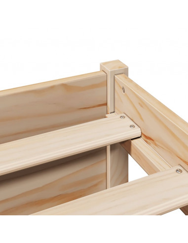 Letto Libreria senza Materasso 120x200cm Legno Massello di Pino