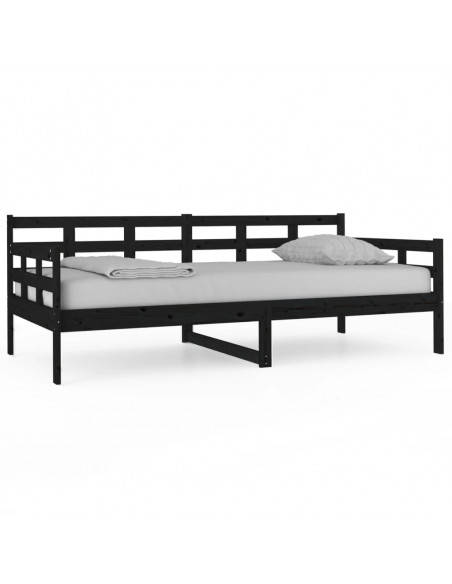 Dormeuse Nera in Legno Massello di Pino 90x190 cm Dormeuse Nera in Legno Massello di Pino 90x190 cm