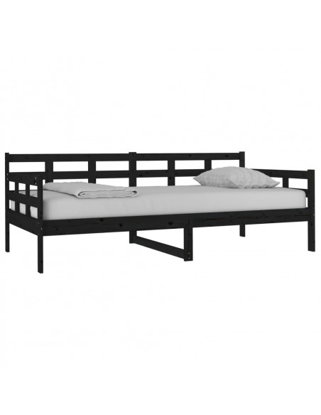 Dormeuse Nera in Legno Massello di Pino 90x190 cm Dormeuse Nera in Legno Massello di Pino 90x190 cm