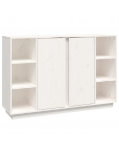 Credenza Bianca 120x35x80 cm in Legno Massello di Pino 2