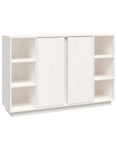 Credenza Bianca 120x35x80 cm in Legno Massello di Pino
