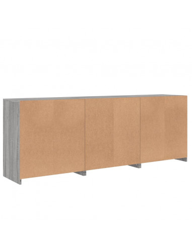 Credenza con Luci LED Grigio Sonoma 181,5x37x67 cm